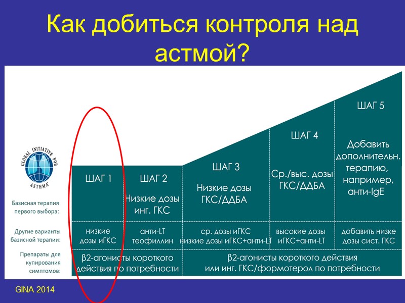 Как добиться контроля над астмой? GINA 2014